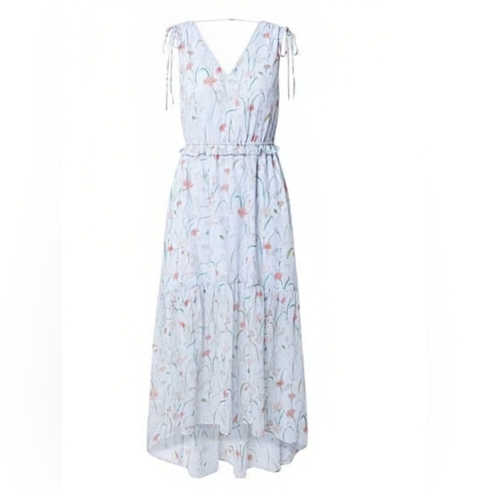 NWT Banana Republic Size 0 Petite Floral Ruched Maxi Dress